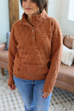 Load image into Gallery viewer, Geometric Button Snap Pullover - Rust