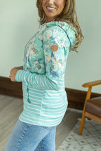 Load image into Gallery viewer, Hailey Pullover Hoodie - Mint Floral Pattern Mix