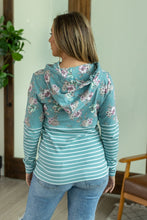 Load image into Gallery viewer, Hailey Pullover Hoodie - Teal Floral Pattern Mix