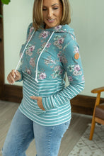 Load image into Gallery viewer, Hailey Pullover Hoodie - Teal Floral Pattern Mix