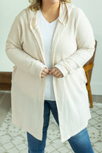Load image into Gallery viewer, Claire Hooded Waffle Cardigan - Oatmeal