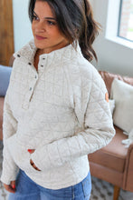 Load image into Gallery viewer, Geometric Button Snap Pullover - Oatmeal