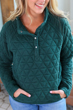 Load image into Gallery viewer, Geometric Button Snap Pullover - Evergreen