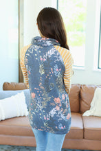 Load image into Gallery viewer, Classic Zoey ZipCowl Sweatshirt - Navy and Mustard Mix
