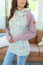 Load image into Gallery viewer, Classic Zoey ZipCowl Sweatshirt - Mint and Mauve Floral