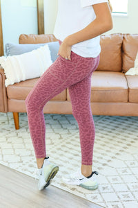Athleisure Leggings - Berry Leopard