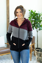 Load image into Gallery viewer, Classic Colorblock FullZip - Burgundy, Grey, and Black