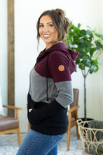 Load image into Gallery viewer, Classic Colorblock FullZip - Burgundy, Grey, and Black