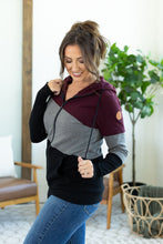 Load image into Gallery viewer, Classic Colorblock FullZip - Burgundy, Grey, and Black