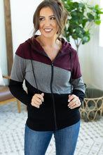 Load image into Gallery viewer, Classic Colorblock FullZip - Burgundy, Grey, and Black