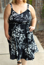 Load image into Gallery viewer, Cassidy Midi Dress - Black and White Floral