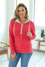 Load image into Gallery viewer, Classic Halfzip Hoodie - Watermelon with Floral Accent