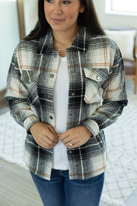 Norah Plaid Shacket - Black and Gold