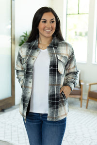 Norah Plaid Shacket - Black and Gold