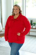Load image into Gallery viewer, Geometric Button Snap Pullover - Red