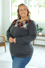 Load image into Gallery viewer, Abby Accent Top - Charcoal and Red Plaid