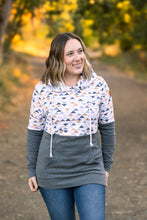 Load image into Gallery viewer, Hailey Pullover Hoodie - Geometric and Charcoal