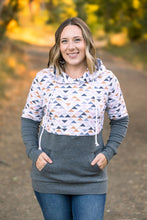 Load image into Gallery viewer, Hailey Pullover Hoodie - Geometric and Charcoal