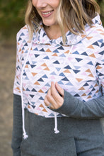 Load image into Gallery viewer, Hailey Pullover Hoodie - Geometric and Charcoal