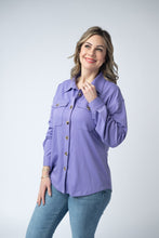Load image into Gallery viewer, Brenna Button Down Top - Purple