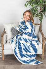 Load image into Gallery viewer, Plush and Fuzzy Blanket - Blue Aztec