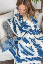 Load image into Gallery viewer, Plush and Fuzzy Blanket - Blue Aztec