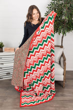 Load image into Gallery viewer, Plush and Fuzzy Blanket - Holiday Chevron