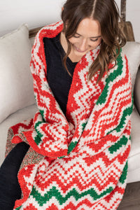 Plush and Fuzzy Blanket - Holiday Chevron