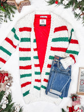 Load image into Gallery viewer, Stripe Cardigan - Christmas Stripe