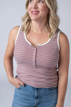 Load image into Gallery viewer, Shiloh Button Snap Tank - Dusty Rose