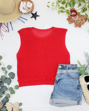 Load image into Gallery viewer, Amaya Open Knit Top - Red