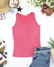 Load image into Gallery viewer, Audrey Vintage Wash Tank - Red