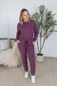 Corrine Ribbed Pullover Top - Plum