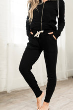 Load image into Gallery viewer, Waffle Knit Joggers- Black Jack