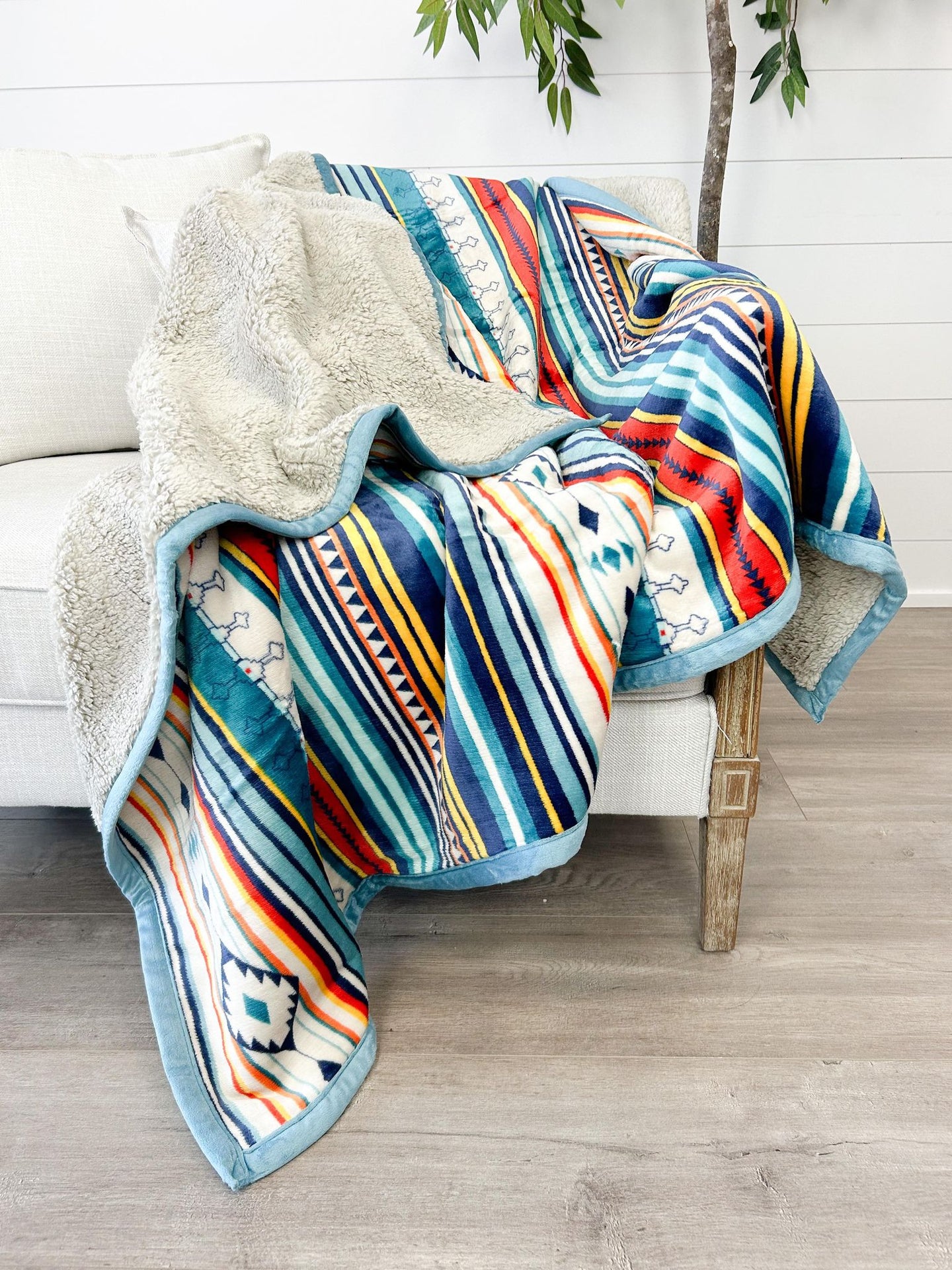 Teal Aztec Blanket
