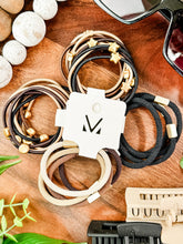 Load image into Gallery viewer, Hair Tie Bracelet Sets - Neutral Gold Accents