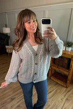 Load image into Gallery viewer, Cable Cardigan - Grey