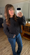 Load image into Gallery viewer, Cable Knit Sweater - Charcoal