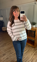 Load image into Gallery viewer, Cozy Stripe Sweater - Grey and White