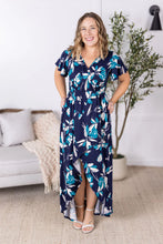Load image into Gallery viewer, Harley High-Lo Dress - Navy and Teal Floral