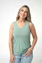 Load image into Gallery viewer, Vera V Neck Tank - Sage