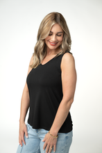 Load image into Gallery viewer, Vera V Neck Tank - Black