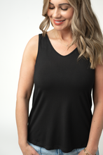 Load image into Gallery viewer, Vera V Neck Tank - Black