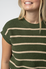 Load image into Gallery viewer, Striped Sweater Top - Olive and Tan