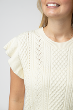 Load image into Gallery viewer, Felicity Flutter Sweater Top - Ivory