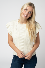 Load image into Gallery viewer, Felicity Flutter Sweater Top - Ivory