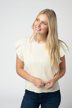 Load image into Gallery viewer, Felicity Flutter Sweater Top - Ivory