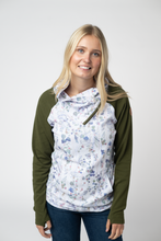 Load image into Gallery viewer, Classic Zoey ZipCowl Sweatshirt - Olive Meadow and Olive