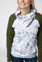 Load image into Gallery viewer, Classic Zoey ZipCowl Sweatshirt - Olive Meadow and Olive