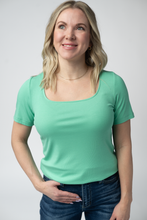 Load image into Gallery viewer, Short Sleeve Alyssa Top - Aquamarine